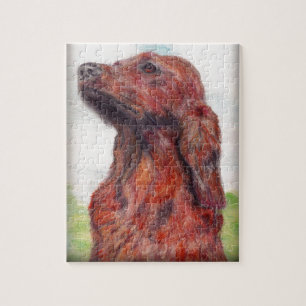 Irish Setter Pet Hund Artwork Painting Puzzle