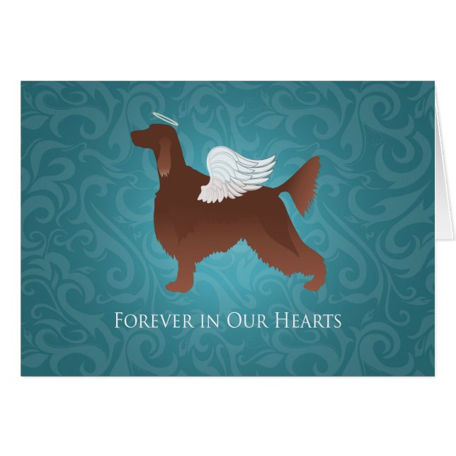 Irish Setter Pet Memorial Angel Dog Sympathy Card (Vorderseite (Horizontal))