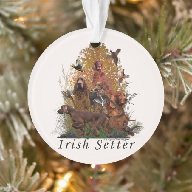 Irish Setter Poster Fleece Blanket Ornament (Baum)