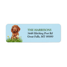Irish Setter Puppy Daffodil Garden Rücksendeadress
