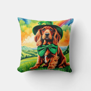 Irish Setter Puppy - St Patricks Day Kissen