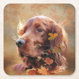 Irish Setter Rechteckiger Pappuntersetzer