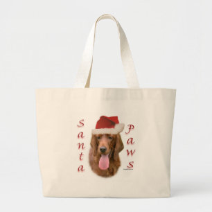 Irish Setter Santa Paws Jumbo Stoffbeutel