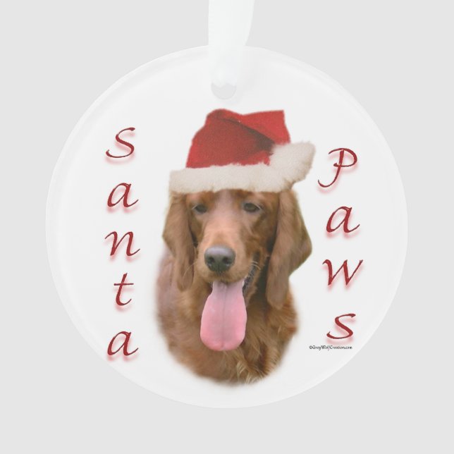 Irish Setter Santa Paws Ornament (Vorderseite)