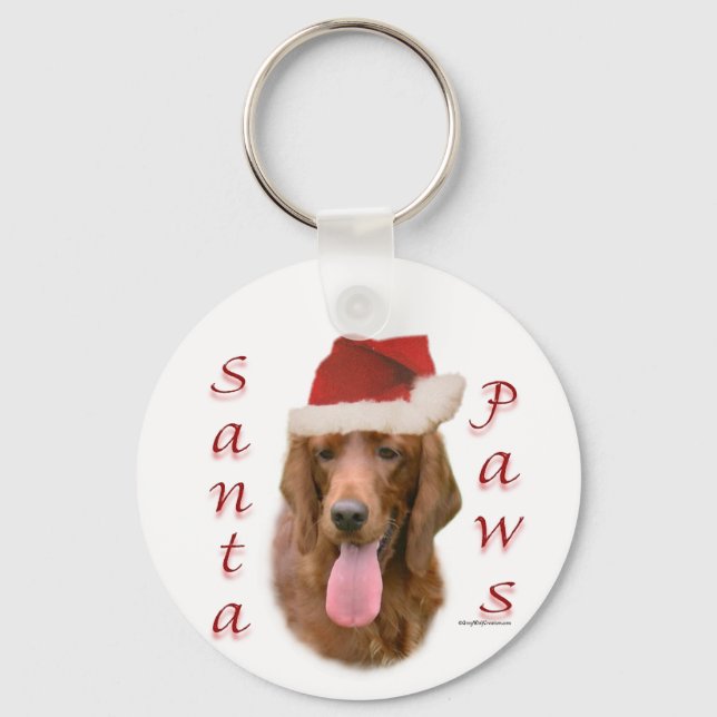Irish Setter Santa Paws Schlüsselanhänger (Vorderseite)