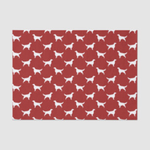 Irish Setter Silhouetten Muster Rot Seidenpapier