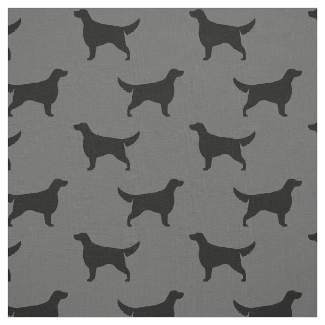 Irish Setter Silhouetten Muster Schwarz und Grau Stoff (Muster)