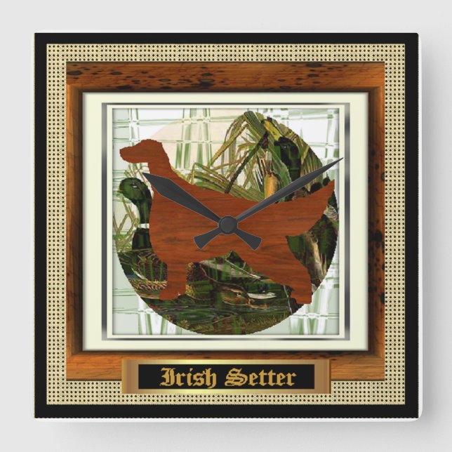 Irish Setter Sporting Geschenke Quadratische Wanduhr (Vorderseite)