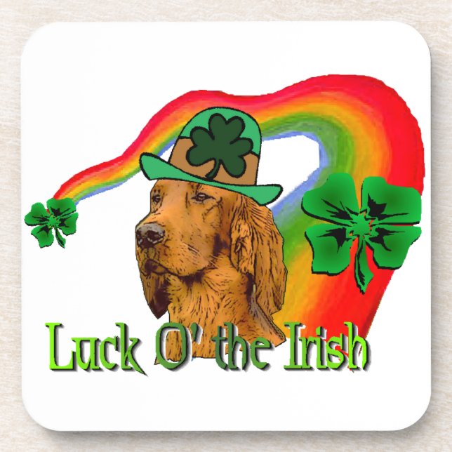 Irish Setter St Patricks Getränkeuntersetzer (Vorderseite)