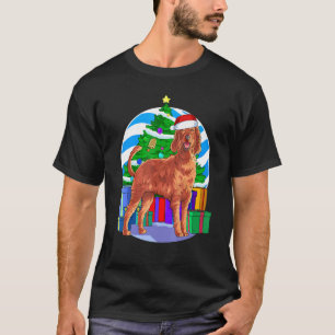 Irish Setter Süßer Weihnachtsmann Weihnachtsbaum D T-Shirt