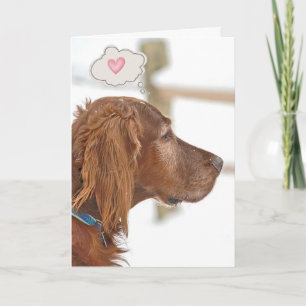 Irish Setter Thinking of You Karte