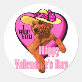 Irish Setter Valentinstag Geschenke Runder Aufkleber