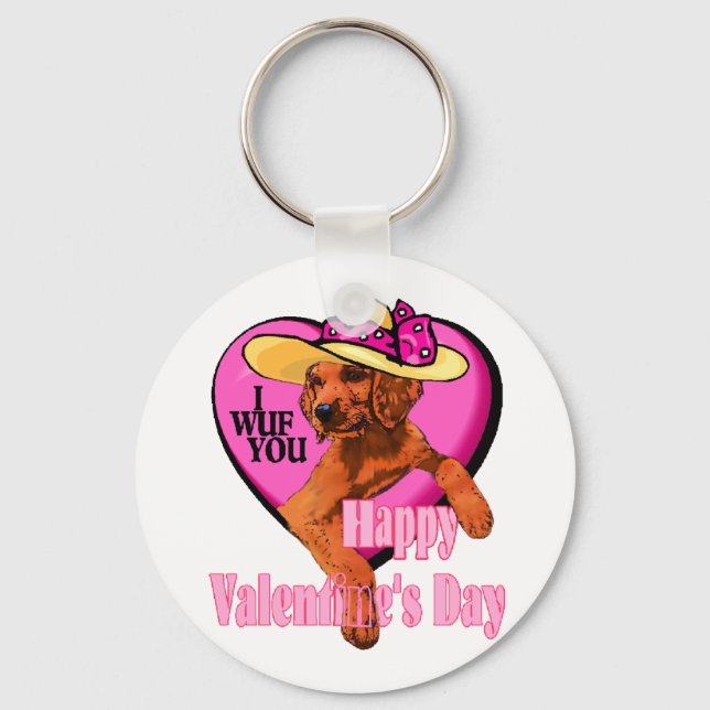 Irish Setter Valentinstag Geschenke Schlüsselanhänger (Vorderseite)