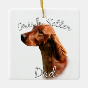 Irish Setter Vater 2 Keramikornament