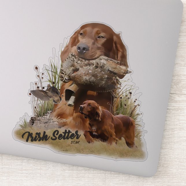 Irish Setter , Walcockjagd, Art Aufkleber (Detail)