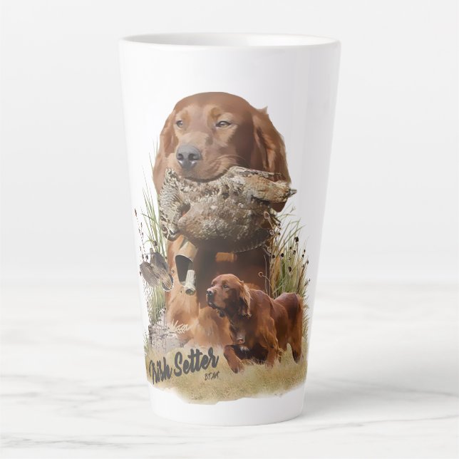 Irish Setter , Walcockjagd, Art Milchtasse (Vorderseite)