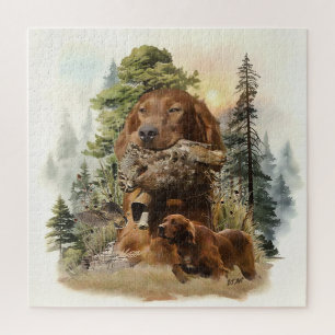 Irish Setter , Walcockjagd, Art Puzzle