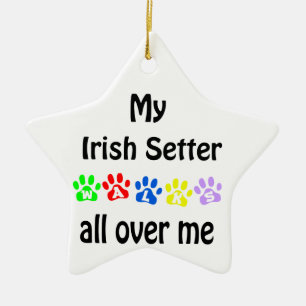 Irish Setter Walks Design Keramik Ornament