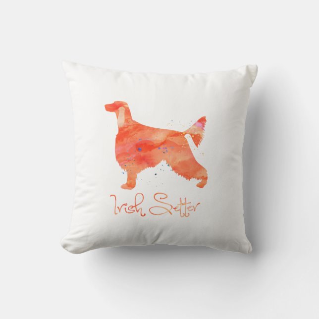 Irish Setter Watercolor Design Kissen (Vorderseite)