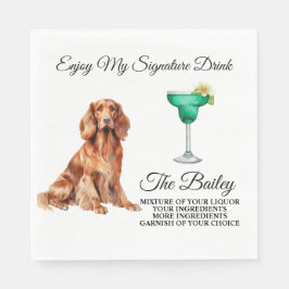 Irish Setter Wedding Signature Drink Napkins Serviette