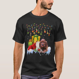 Irish Setter Weihnachtsmannmütze Weihnachtslicht W T-Shirt