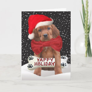Irish Setter Yappy Holidays Cards Feiertagskarte