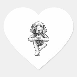 Irish Setter Yoga Dog Welpe Hunde Tree Pose A Herz-Aufkleber