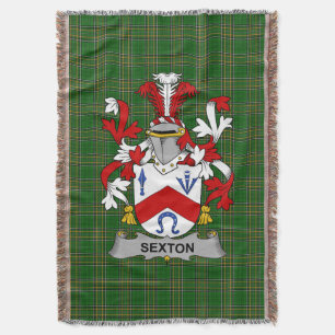 Irish Sexton Coat of Arms Familienwappen Irland Decke