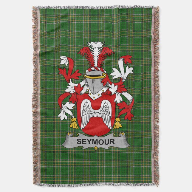 Irish Seymour Coat of Arms Familienwappen Irland Decke (Vorderseite Vertikal)
