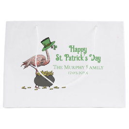 Irish Shamrock Flamingo St. Patrick’s Day Party Große Geschenktüte