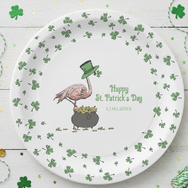 Irish Shamrock Flamingo St. Patrick’s Day Party Pappteller
