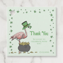 Irish Shamrock Flamingo Thank You Geschenkanhänger