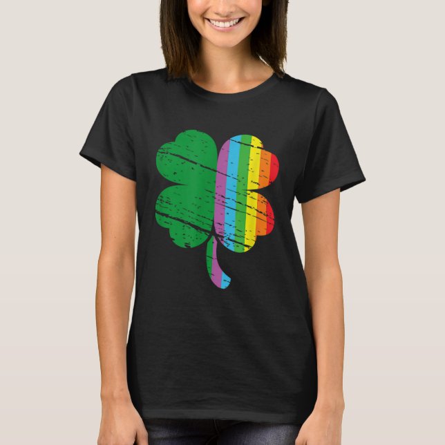 Irish Shamrock Gay Lgbt St Patricks Day Pride Rain T-Shirt (Vorderseite)