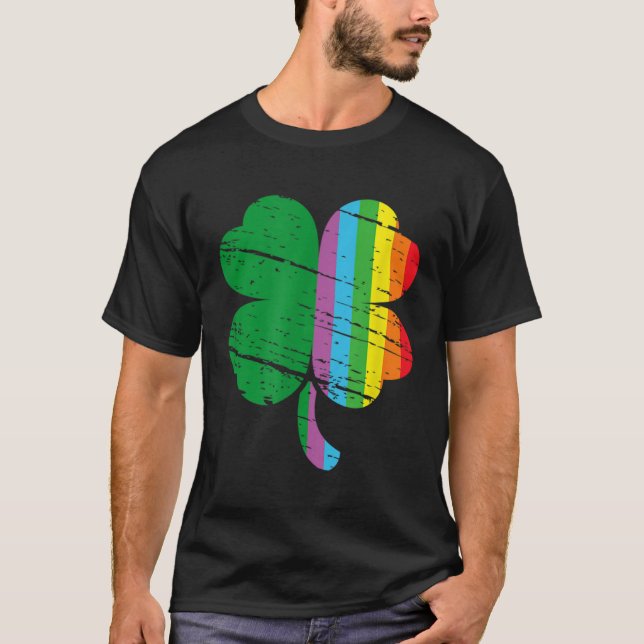Irish Shamrock Gay Lgbt St Patricks Day Pride Rain T-Shirt (Vorderseite)