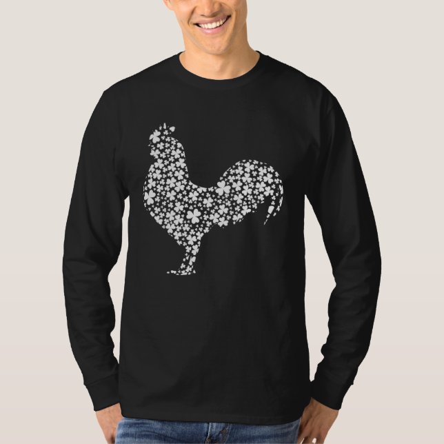 Irish Shamrock Leaf Rooster St Patrick s Day T-Shirt (Vorderseite)
