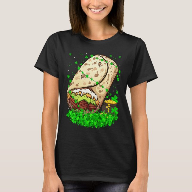 Irish Shamrock Leprechaun Burrito St Patrick's Day T-Shirt (Vorderseite)