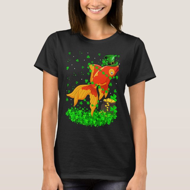 Irish Shamrock Leprechaun Goldfish St Patrick's Da T-Shirt (Vorderseite)