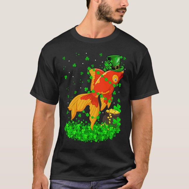 Irish Shamrock Leprechaun Goldfish St Patrick's Da T-Shirt (Vorderseite)
