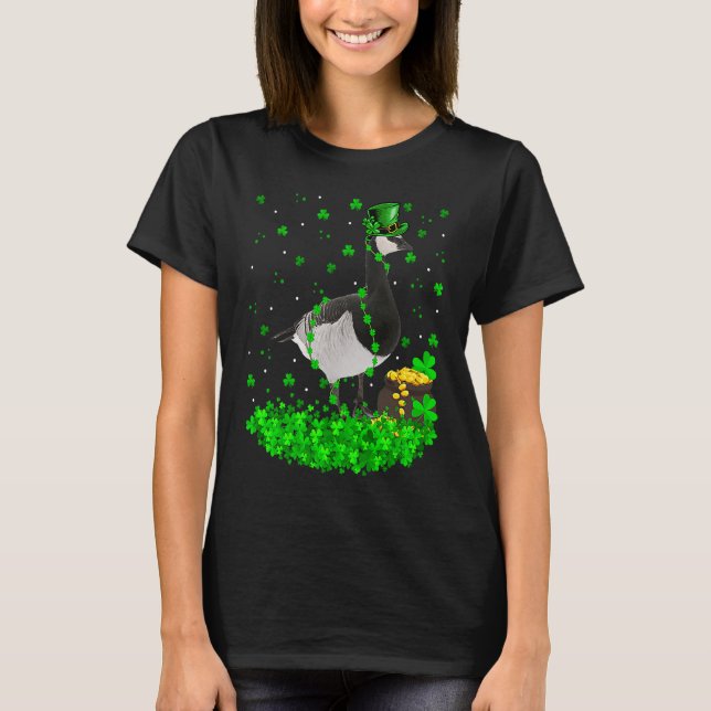 Irish Shamrock Leprechaun Goose Bird St Patrick's  T-Shirt (Vorderseite)