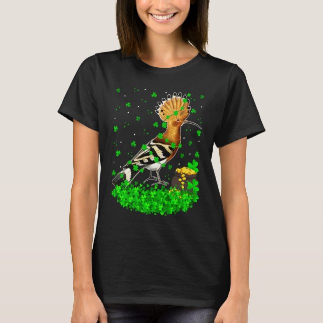 Irish Shamrock Leprechaun Hoopoes Bird St Patrick' T-Shirt (Vorderseite)