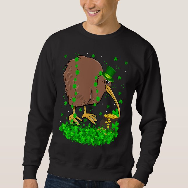 Irish Shamrock Leprechaun Kiwi Bird St Patrick's D Sweatshirt (Vorderseite)