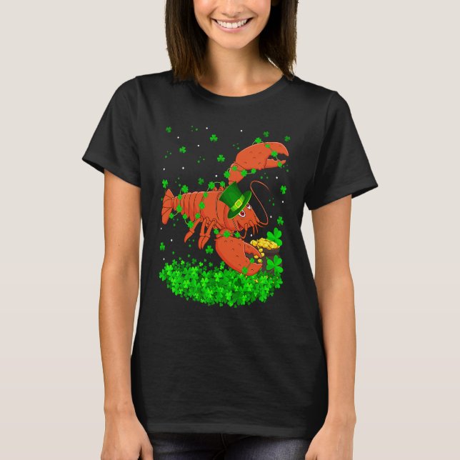 Irish Shamrock Leprechaun Lobster St Patrick's Day T-Shirt (Vorderseite)