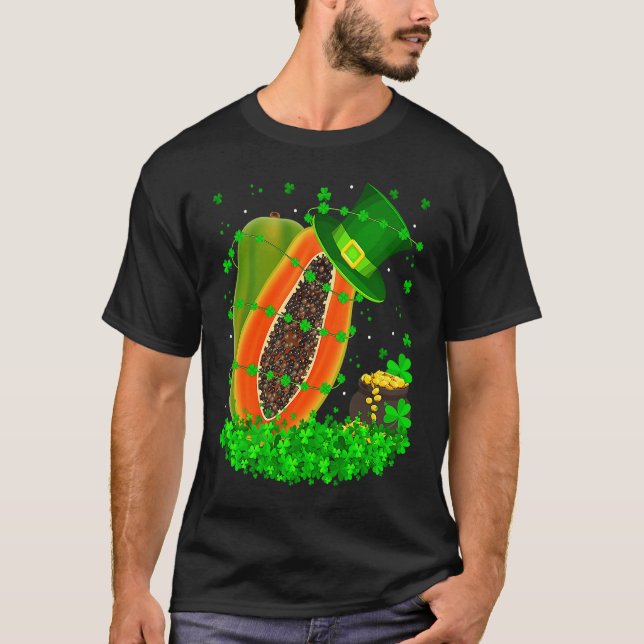Irish Shamrock Leprechaun Papaya St Patrick's Day T-Shirt (Vorderseite)