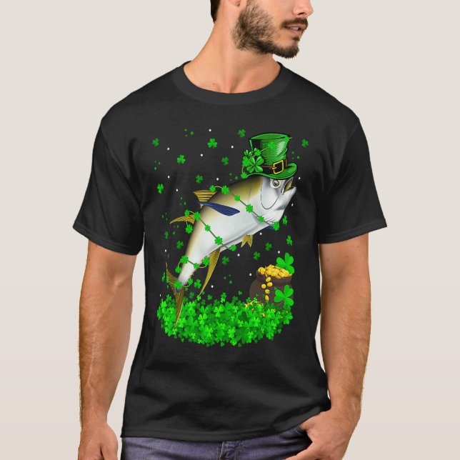 Irish Shamrock Leprechaun Tuna Fish St Patrick's D T-Shirt (Vorderseite)