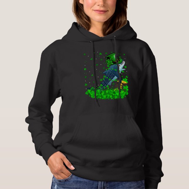 Irish Shamrock Leprechaun Whale Shark St Patrick's Hoodie (Vorderseite)