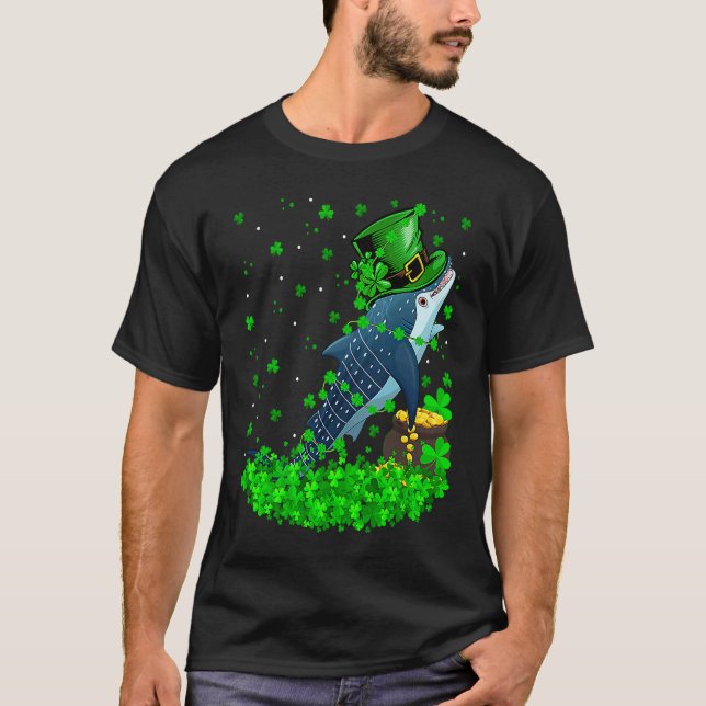Irish Shamrock Leprechaun Whale Shark St Patrick's T-Shirt (Vorderseite)