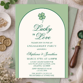Irish Shamrock Lucky in Love Engagement Party Einladung