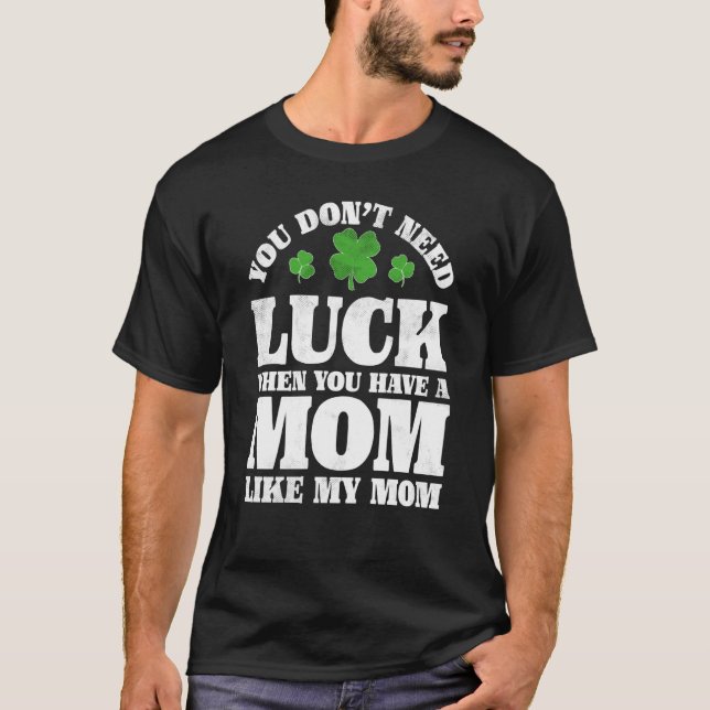Irish Shamrock Lucky Mom St Patrick's Day Boys Gir T-Shirt (Vorderseite)