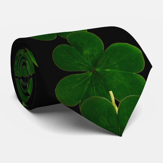Irish Shamrock-Muster St. Patrick's Day Feiertag Krawatte (Gerollt)