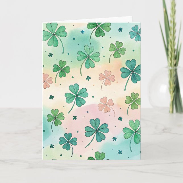 Irish Shamrock pattern note card  Karte (Vorderseite)